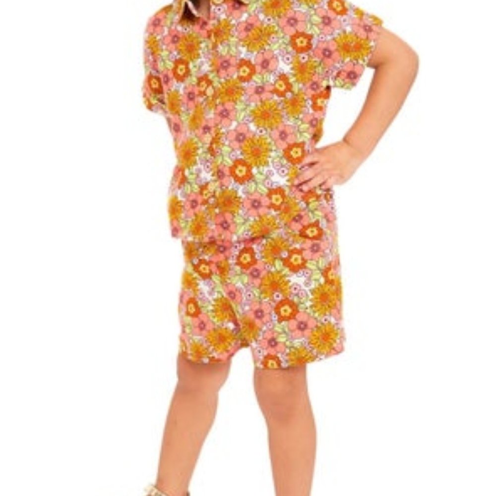 Wonder Nation Toddler Girls Elevated Shirt and Shorts Set, Sizes 12M-5T